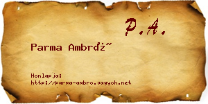 Parma Ambró névjegykártya